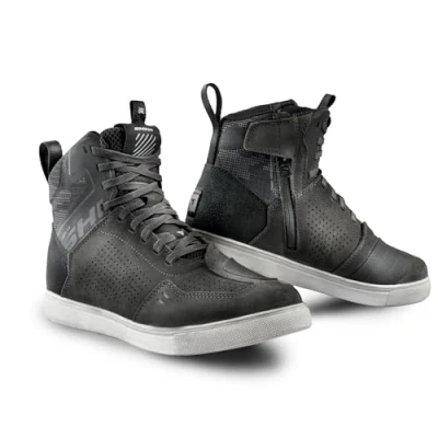 Image of SHIMA REBEL 2.0 Motorbike Boots for Men Ventilated Leather Shoes Summer Suede Motorcycle Short Ankle Protector Urban Bike Casual Classic Riding Motor Boot (Mens, Vent Grey, 48)