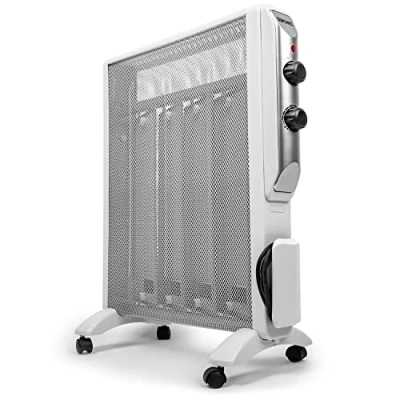 Image of Duronic Electric Heater HV220 WE Oil Free Convection Heaters, Micathermic Panel Portable Radiator with Mica Panels Convector Radiators for Heating Up Homes, Bedrooms, Offices &amp; Garage Spaces