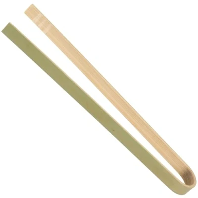 Image of BambooMN 6.3&quot; (16cm) Mini Bamboo Disposable Tongs Toast 10 pcs