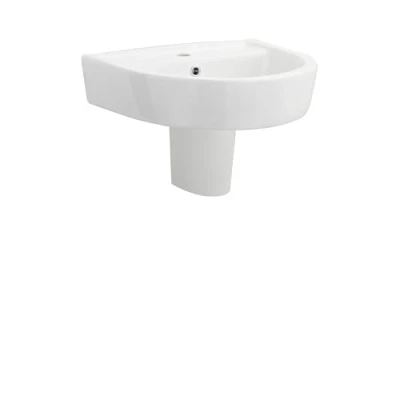 Image of 1 Tap Hole Basin &amp; Semi Pedestal 520mm