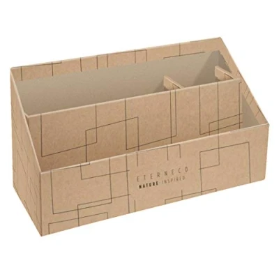 Image of Exacompta Ref 67947D Eterneco Collection Vertical Letter Holder 250 x 100 140mm, 3 Compartments, Recycled Cardboard Coated with Vegetable Oil for Water Resistance