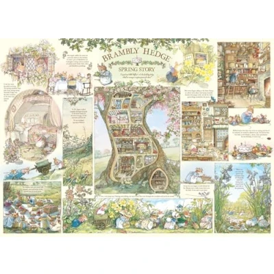 Image of Cobble Hill 1000 Piece Puzzle Brambly Hedge Spring Story Sample Poster Included