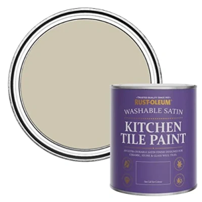 Image of Rust Oleum Green water resistant Kitchen Tile Paint in Satin Finish Silver Sage 750ml