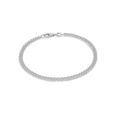 Image of Tuscany Silver Women&#039;s Sterling Round Curb Bracelet of 19cm/7.5