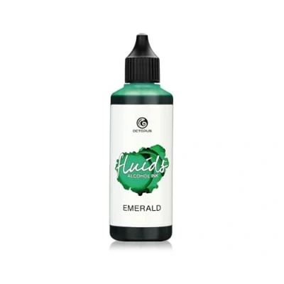Image of Octopus 100 ml Fluids Alcohol Ink EMERALD for fluid art and resin, green