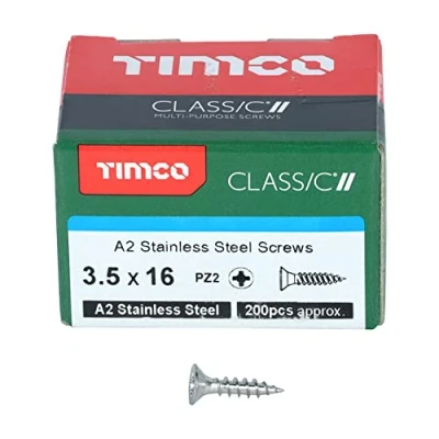 Image of TIMCO Classic Multi Purpose Screws 3.5 x 16 A2 Stainless Steel Box of 200