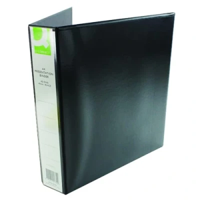 Image of 3 X Q Connect Presentation 40mm 4D Ring Binder A4 Black KF01332+ FINCHLEY Refill Pen Free