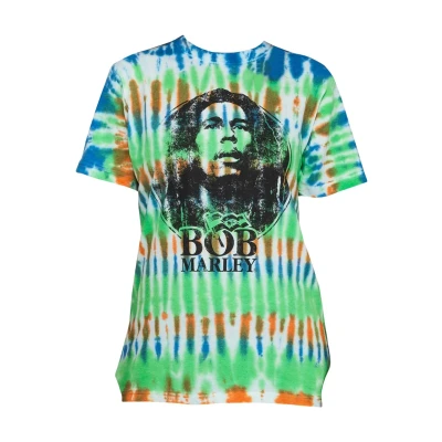 Image of Paradiso Clothing BOB Marley Smoke Gradient DIP DYE Graphic Print Unisex Tshirt, Size: XXL, White