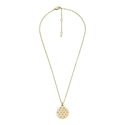 Image of Fossil Necklace for Women Sadie, Length: 406.40mm+50.80mm, Width: 20.6mm, Height: 20.6mm Gold Stainless Steel Necklace, JF04382710