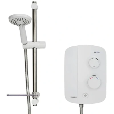 Image of Triton AS2000SR Silent Running Thermostatic Power Shower White &amp; Chrome Novel SR