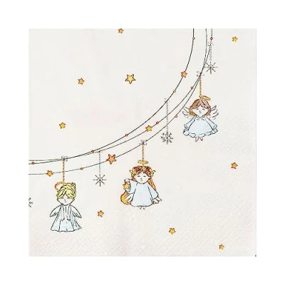 Image of HOME FASHION Napkin Little Angel 33 x cm Pack of 20 Paper Napkins Table Decoupage