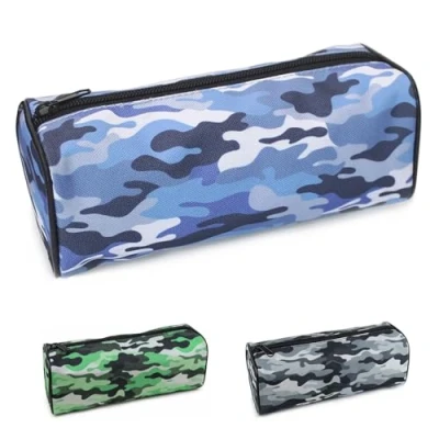 Image of Fashion Stationery Pencil Case Boys Secondary School Blue Camouflage Cases for Girls Kids or Children at Primary a Teenage Boy 1 Large Compartment Storage