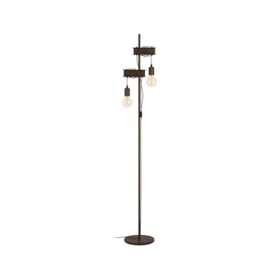 Image of EGLO Floor lamp Townshend 4, 2 light standing in vintage and industrial style, antique brown metal lighting, E27 socket