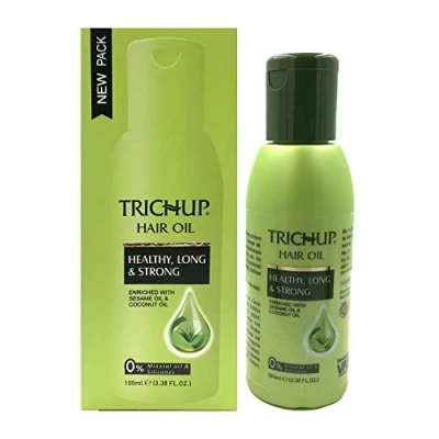 Image of TRICHUP Healthy long and strong Hair Oil with Aloe vera Neem Sesame (100ml)