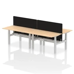 Image of Air B2B 1400x800mm Adjustable 4P Bench Desk CP Maple/Silver + Screen