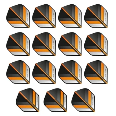 Image of RED DRAGON Hardcore XT Black and Orange Stripe Extra Thick Standard Dart Flights 5 sets Per Pack (15 in total)