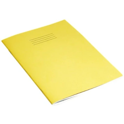 Image of RHINO Stationery Exercise Book A4 80 Page 8mm Lined With Margin Yellow School Books Pack of 10