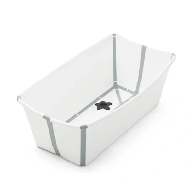 Image of Stokke Flexi Bath, White Foldable Baby Bath Lightweight, Durable &amp; Easy to Store Convenient Use at Home or When Travelling Best for Newborns Babies