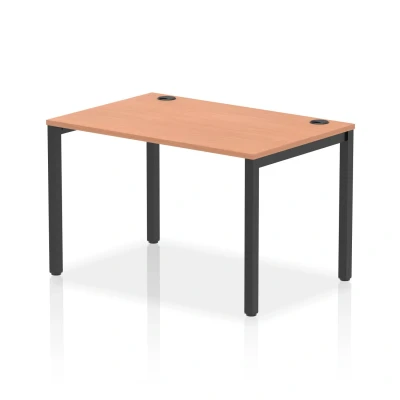 Image of Impulse Bench Single Row 1200 Black Frame Office Desk Beech