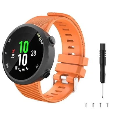Image of TiMOVO Band Compatible with Garmin Forerunner 45, Soft Silicone Adjustable Replacement Watch Strap Fit Orange