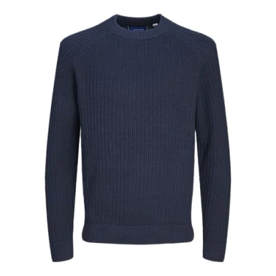 Image of JACK &amp; JONES Men&#039;s Jorcody Knit Crew Neck Jumper, Sky Captain, M