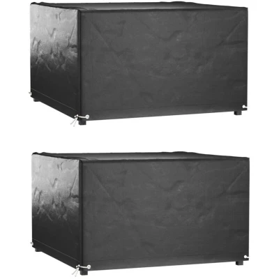 Image of vidaXL Garden Furniture Covers 2 pcs 8 Eyelets 125x125x75 cm Square