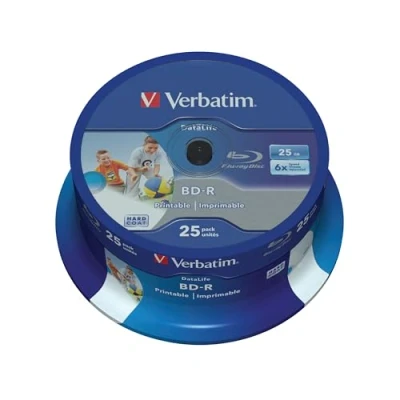 Image of Verbatim 43811 25GB 6x BD R SL Datalife Inkjet Printable 25 Pack Spindle