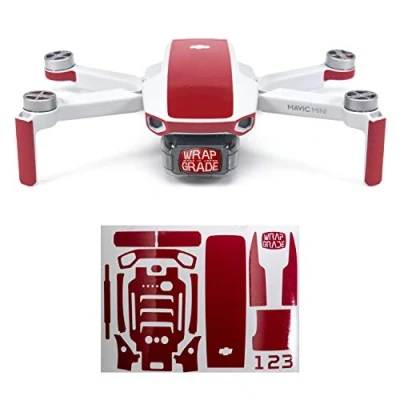Image of WRAPGRADE Skin Sticker compatible with DJI Mavic Mini Accent Color (JAPAN RED)