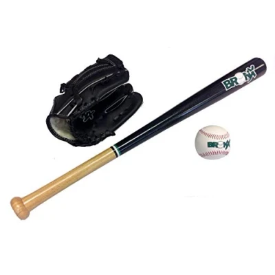 Image of Bronx Kids Bbsk Complete Baseball Set Black/Green/White, 27 Inch