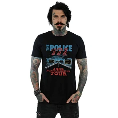 Image of Absolute Cult The Police Men&#039;s North American Tour V2 T Shirt Black Large