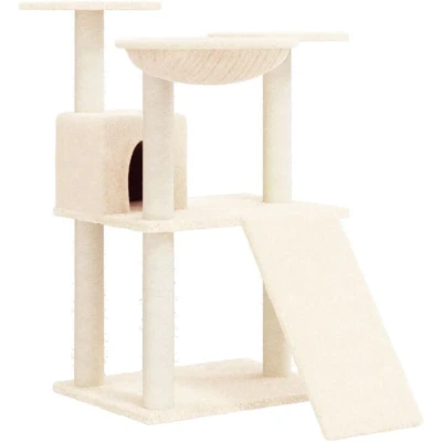 Image of vidaXL Cat Tree with Sisal Scratching Posts Cream 83 cm
