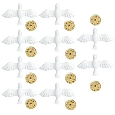 Image of xbiez 10pcs Stylish World Peace Brooch Set Elegant Dove Lapel Pin Accessory Unique Collar Jewelry Ornament