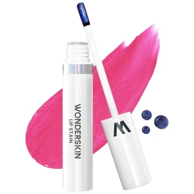 Image of Wonderskin Wonder Blading Lip Stain Masque, Long Lasting Tint, Transfer Proof, Matte Finish, Waterproof Formula (Neon Rose Masque)