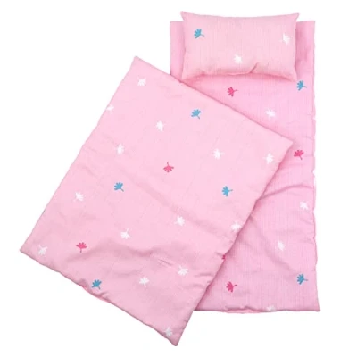Image of The Magic Toy Shop Bibi Doll Matching Quilt &amp; Pillow Dolls Bedding for Rocking Cradle Cot Bed, Bunk Beds Furniture Set (Quilt Pillow)