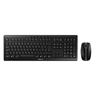 Image of CHERRY STREAM DESKTOP, Wireless Keyboard &amp; Mouse Set, Black, USB (QWERTY UK)