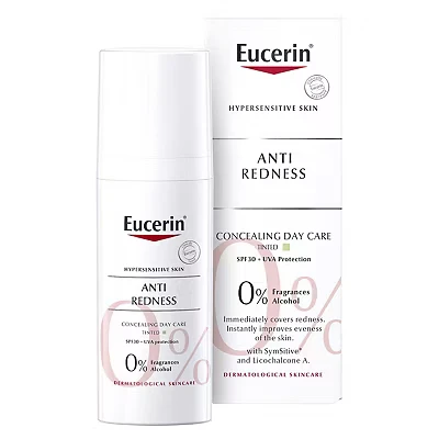 Image of Eucerin Anti Redness Concealing Day Cream SPF25 for Hypersensitive Skin, Alcohol &amp; Parabens Free, 50ml