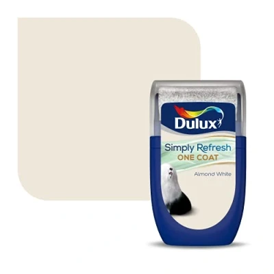 Image of Dulux Simply Refresh Tester Paint Almond White 30ML, 5382942