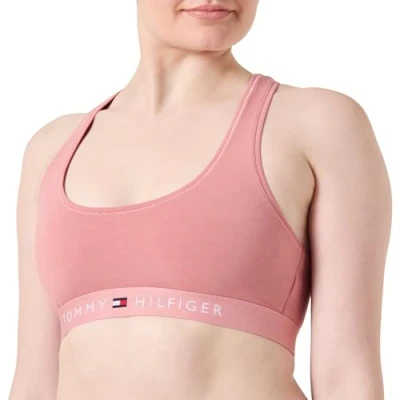 Image of Tommy Hilfiger Women&#039;s Unlined Bralette Uw0uw04143 Bras, Pink (Teaberry Blossom), M