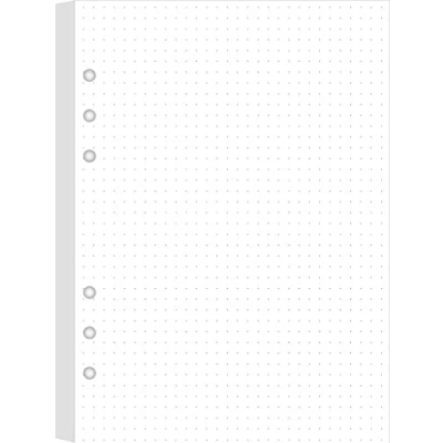 Image of A5 Dotted Paper, Refills for Filofax Planner/Binders/Organizer, 6 Hole Punched, 100 Sheets/200 Pages Filler 100gsm White 14.8 x 21cm
