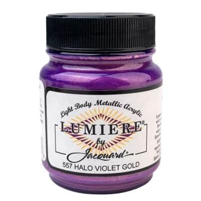 Image of Jacquard Products 2.25 oz Lumiere Metallic Acrylic Paint, Halo Violet Gold