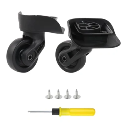 Image of BQLZR Suitcase Wheels, 2 Pack Swivel Caster, 8.2x8.2x4.9cm, Plastic and Metal, 360 Degrees, for Luggage, Suitcase, Trolley