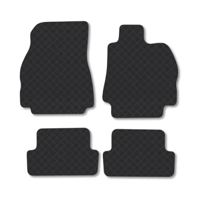 Image of Rubber Car Mats Compatible with Renault Megane (2003 2008) Tailored Fit Floor Set Accessory Black Custom 4 Pieces Clips Anti Slip Backing, Heavy Duty &amp; Waterproof