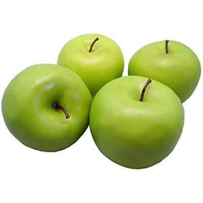 Image of Best Artificial 4 Large Green Apples Fruit Decorative