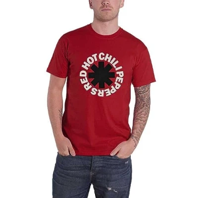 Image of Paradiso Clothing Red HOT Chili Peppers Asterisk Print Tshirt, Women&#039;s, Size: Medium,