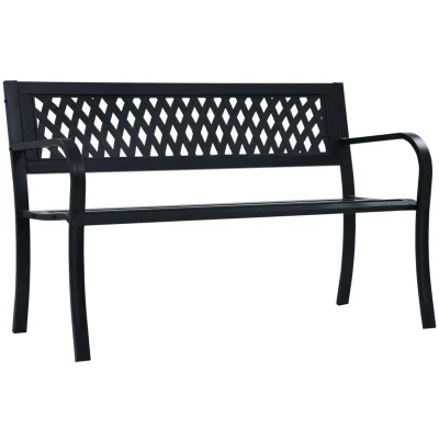 Image of vidaXL Garden Bench 125 cm Black Steel