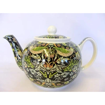 Image of Heron Cross Pottery 2 Cup teapot in William Morris Strawberry Thief Design for The Abbeydale Collection