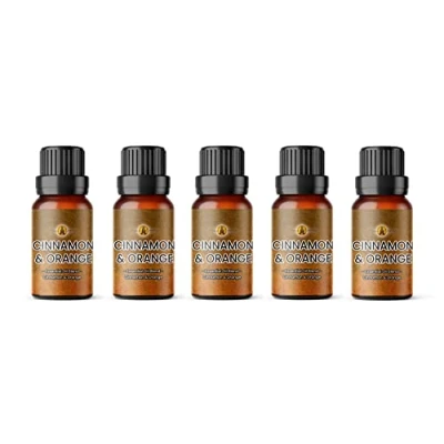 Image of Aroma Energy Cinnamon &amp; Orange Essential Oil Blend 50ml (5 x 10ml Bottles) 100% Pure Natural