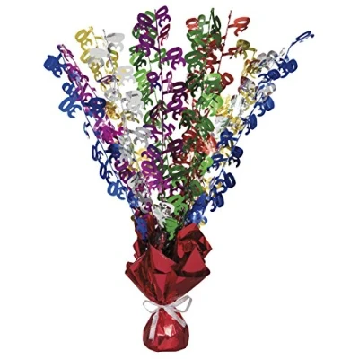 Image of Unique Party 21411 Glitz Multi coloured 30th Birthday Balloon Weight Centrepiece