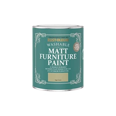 Image of Rust Oleum Green Furniture Paint in Matt Finish Sage 750ml