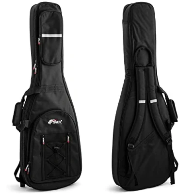 Image of TIGER GGB42 EL Padded Gig Bag for Electric Guitar Deluxe Case with Handle and Straps 18mm of EPE Protective Padding Black